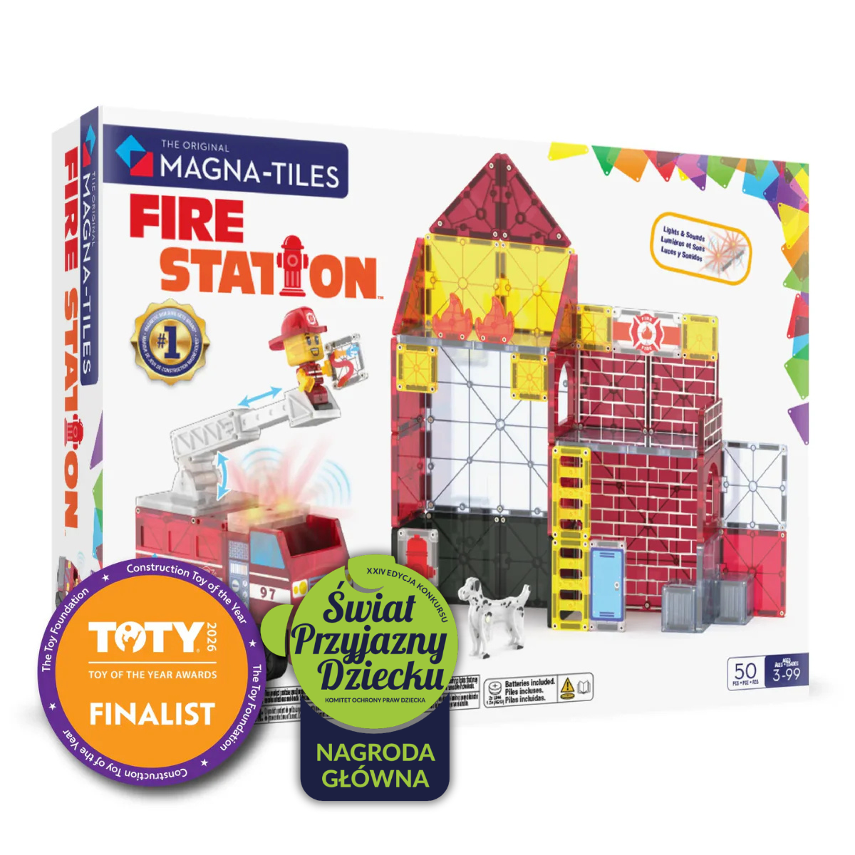 MAGNA-TILES® Klocki Magnetyczne Fire Station 50 el.