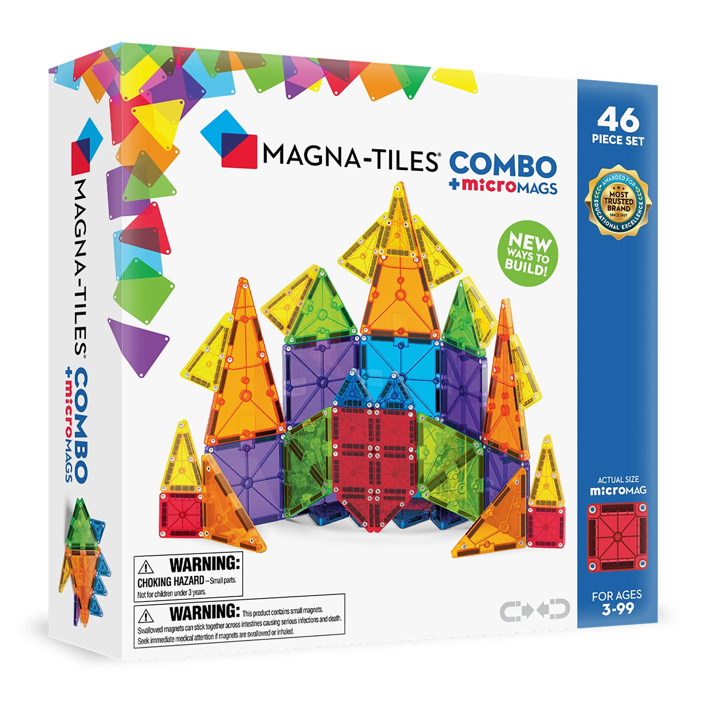 MAGNA-TILES® Klocki Magnetyczne COMBO microMAGS 46 el.
