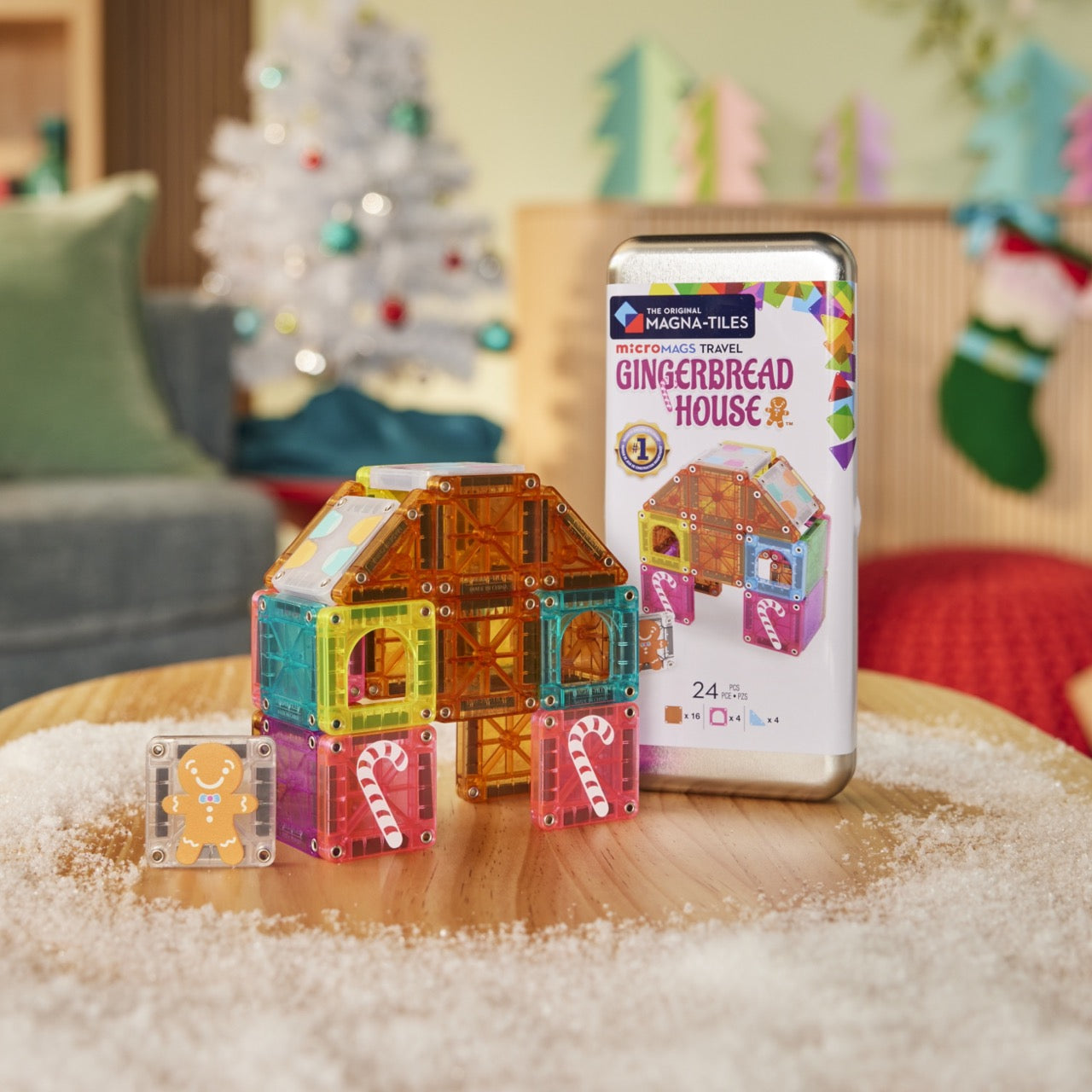 MAGNA-TILES® Klocki Magnetyczne Travel Gingerbread House, 24 el.