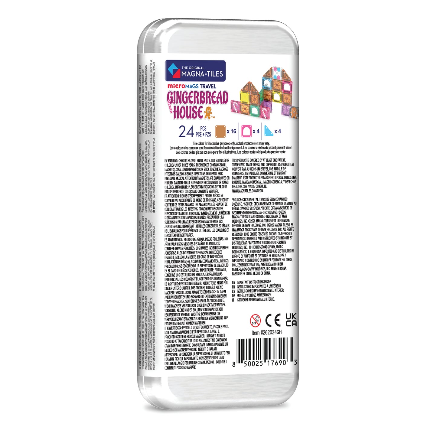 MAGNA-TILES® Klocki Magnetyczne Travel Gingerbread House, 24 el.