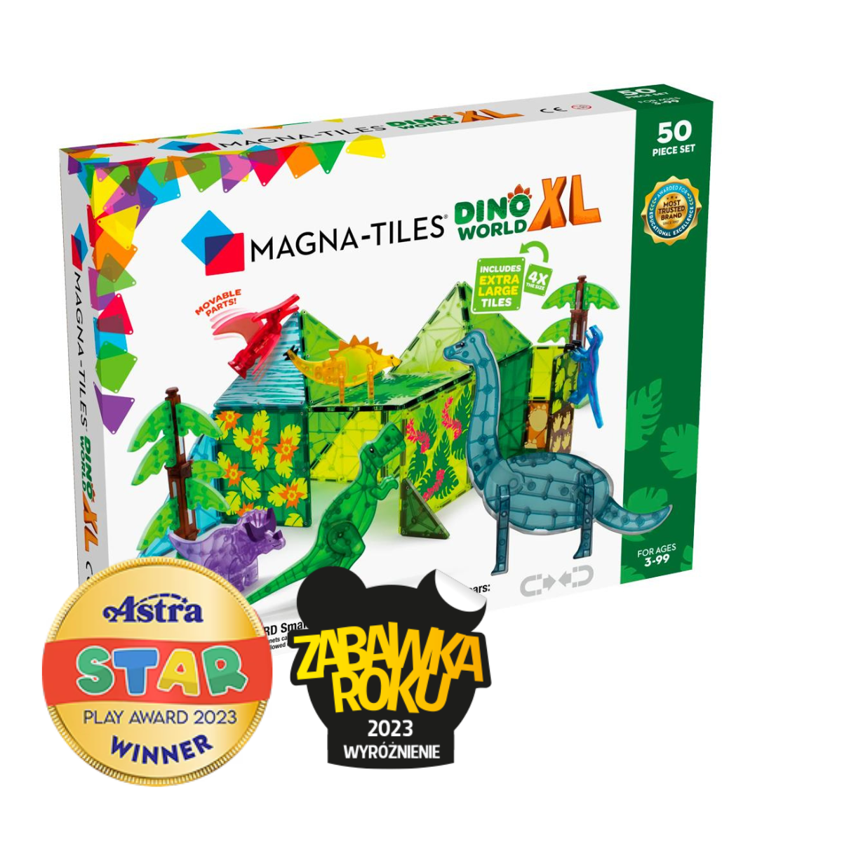 Klocki Magnetyczne Dino World XL 50 el. MAGNA-TILES®