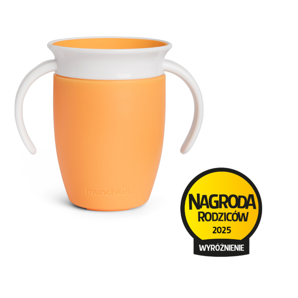 Munchkin Miracle 360° kubek treningowy z uchwytami, pomarańczowy, 207 ml