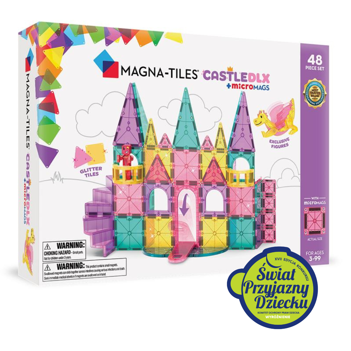 MAGNA-TILES® Klocki Magnetyczne Zamek DLX 48 el.