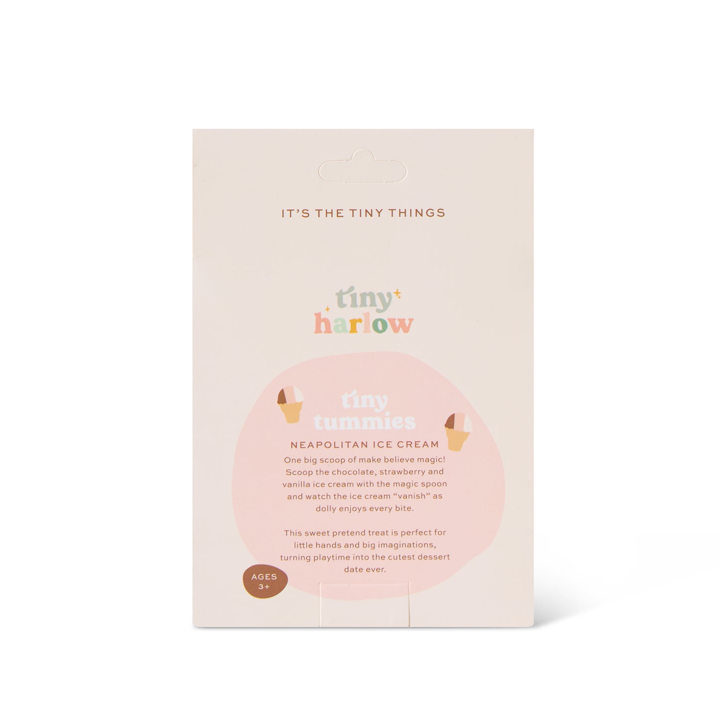 Tiny Harlow Zestaw Tiny Tummies Słoiczek i Łyżeczka, Lody Włoskie