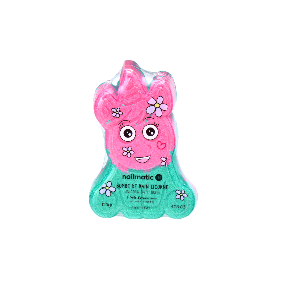 Kula do Kąpieli dla Dzieci Dwukolorowa - Nailmatic Twin Bath Bomb, Różowo-Turkusowa, 2 × 85 g
