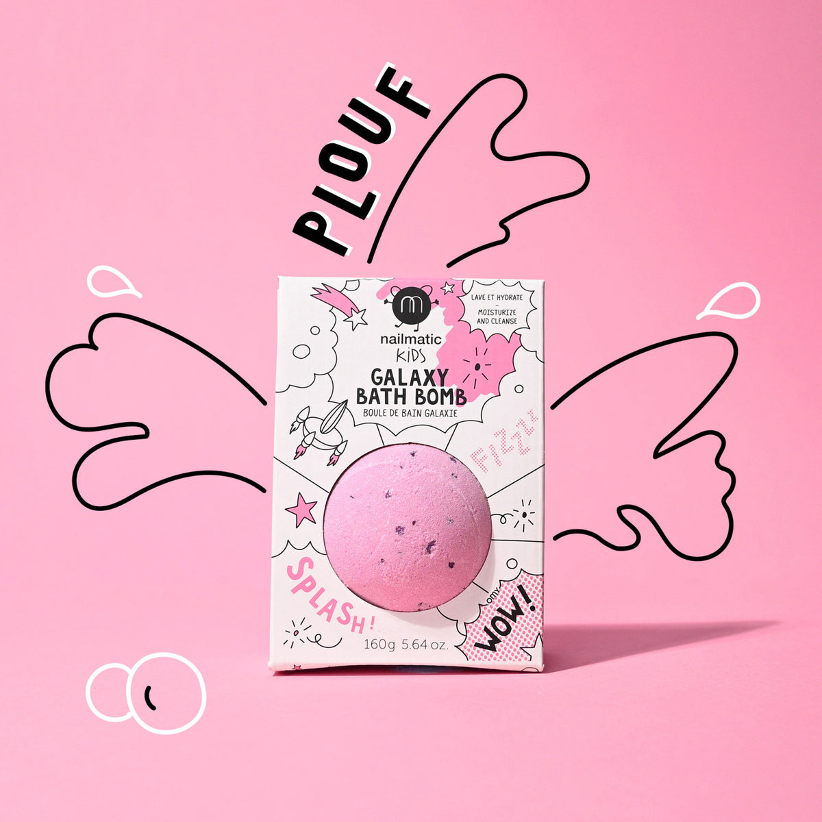 Kula do Kąpieli dla Dzieci Kosmiczna - Nailmatic Galaxy Cosmic Pink, Różowa, 160 g