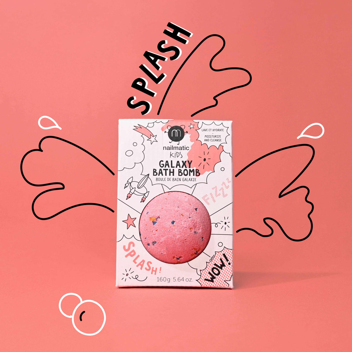Kula do Kąpieli dla Dzieci Kosmiczna - Nailmatic Galaxy Red Planet, Czerwona, 160 g
