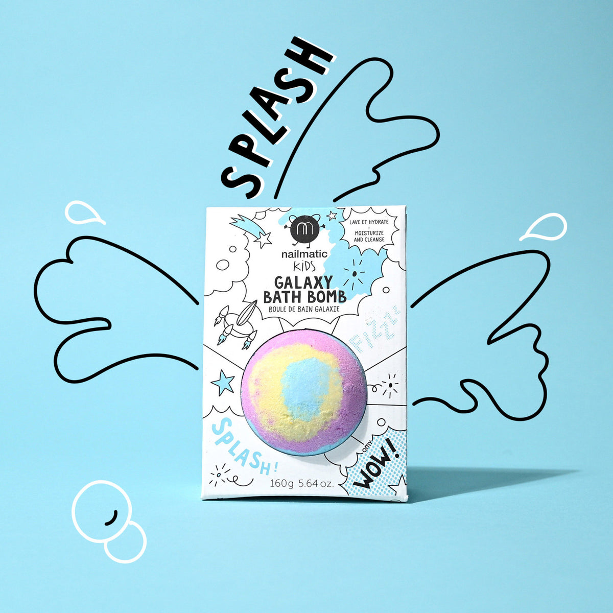Kula do Kąpieli dla Dzieci Kosmiczna - Nailmatic Galaxy, Tęczowa, 160 g