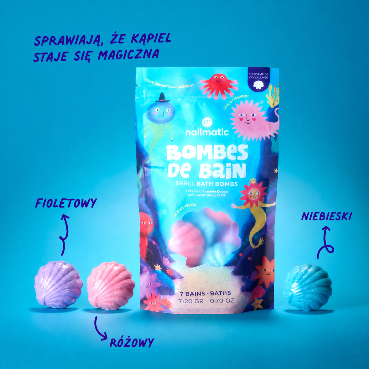 Kule do Kąpieli dla Dzieci Kosmos - Nailmatic Space, 7 × 20 g