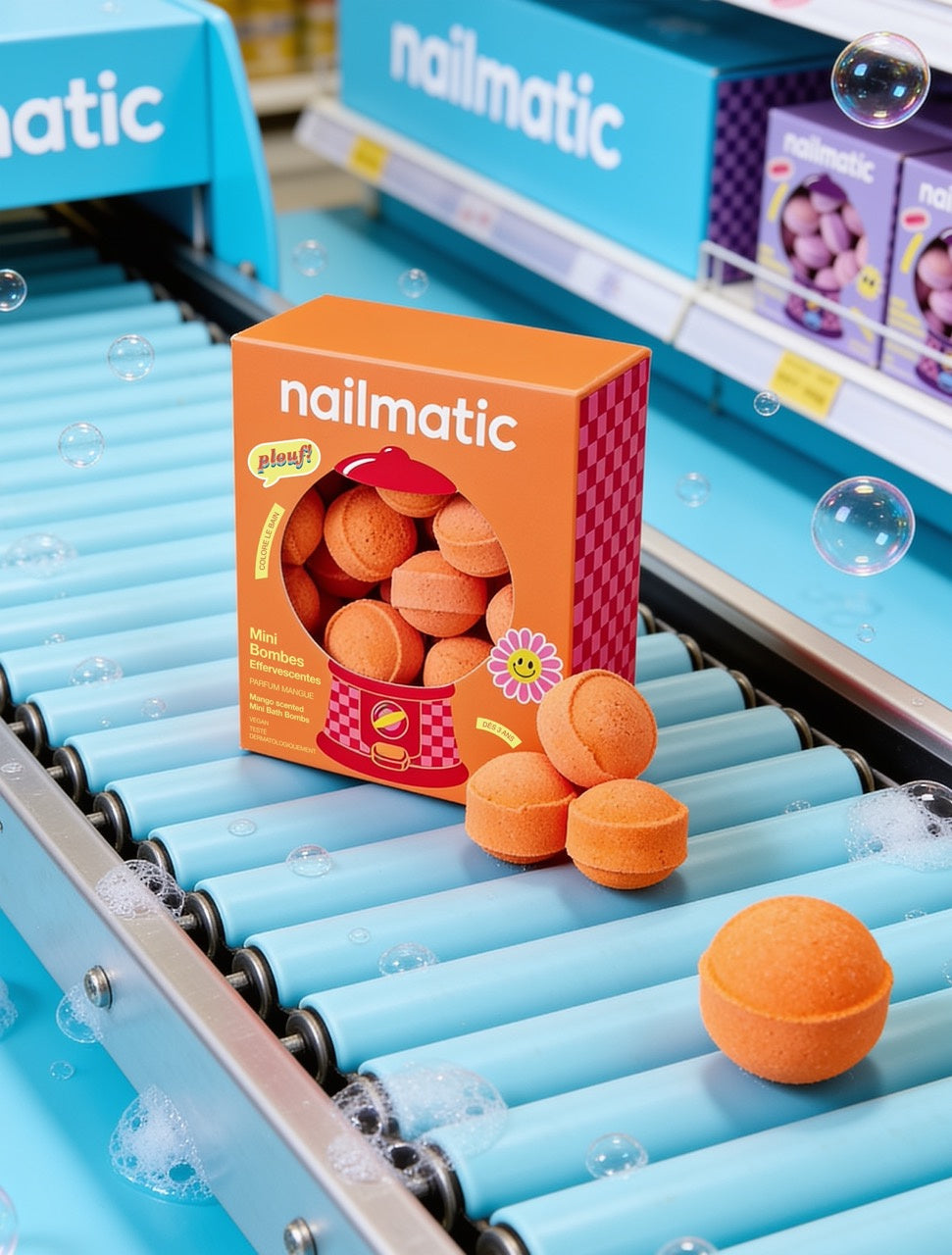 Kule do Kąpieli dla Dzieci, Mini 14 szt. - Nailmatic Sweet Mango, Zapach Mango