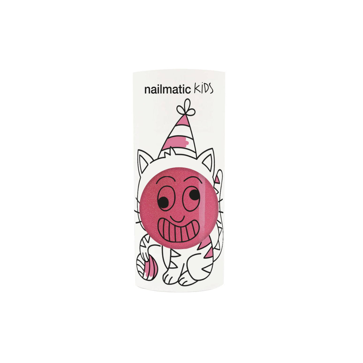 Lakier do Paznokci dla Dzieci Zmywalny Wodą - Nailmatic Kitty, Różowy z Brokatem, 8 ml