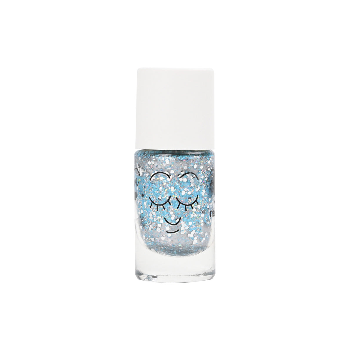 Lakier do Paznokci dla Dzieci Zmywalny Wodą - Nailmatic Luna, Niebieski z Brokatem, 8 ml