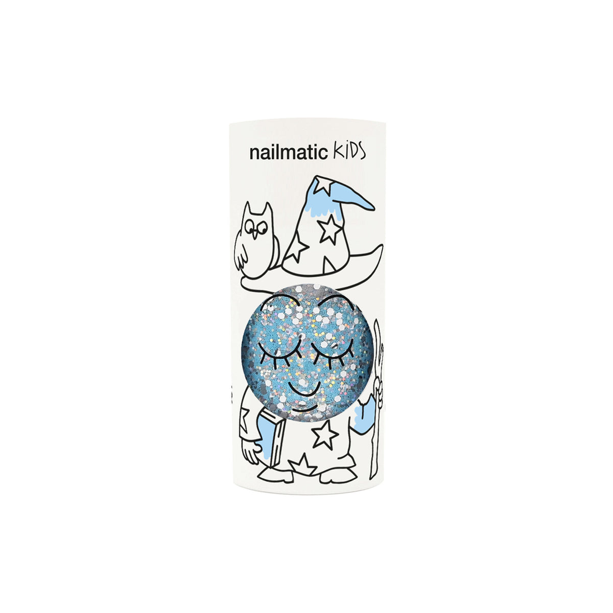 Lakier do Paznokci dla Dzieci Zmywalny Wodą - Nailmatic Luna, Niebieski z Brokatem, 8 ml
