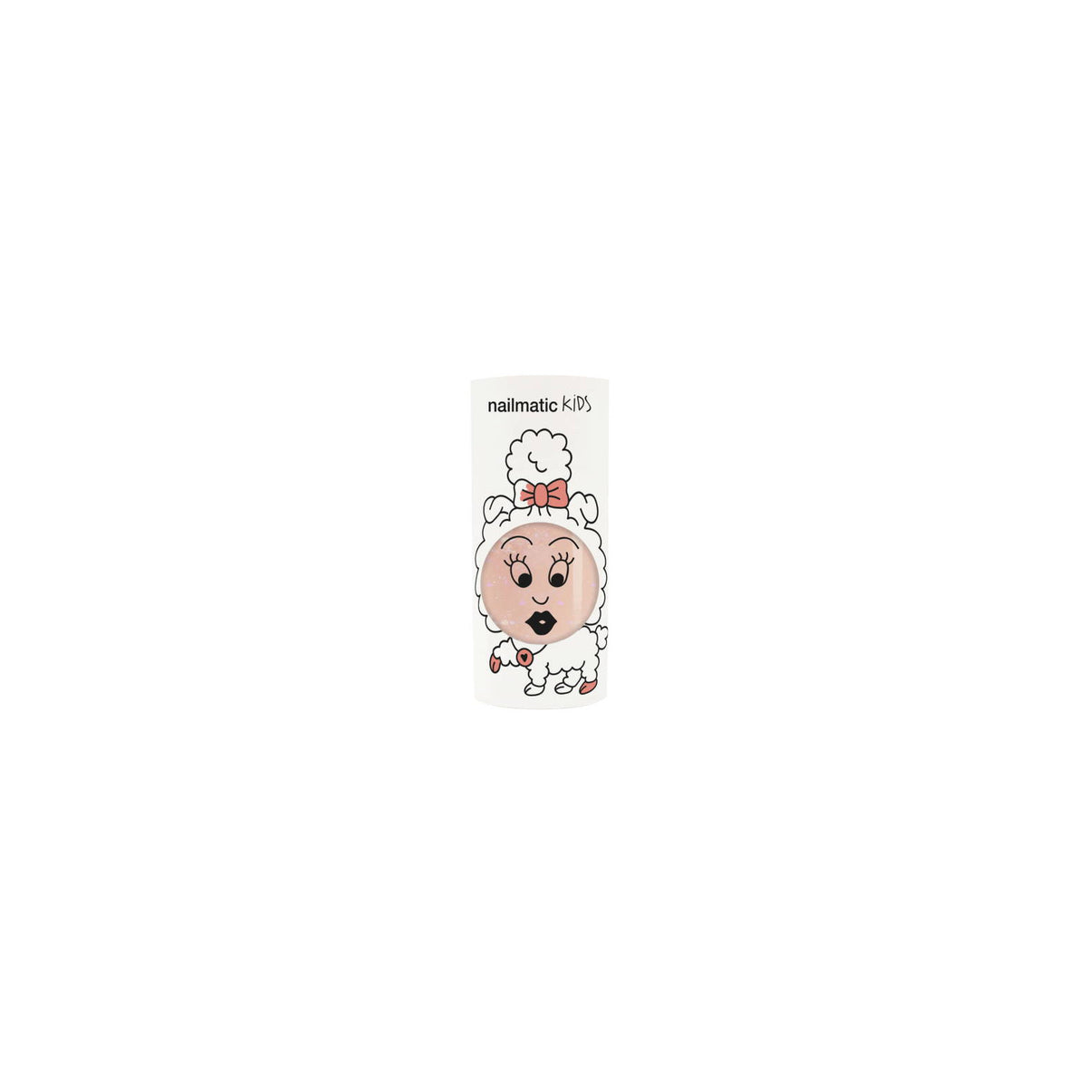 Lakier do Paznokci dla Dzieci Zmywalny Wodą - Nailmatic Peachy, Brzoskwiniowy z Brokatem, 8 ml