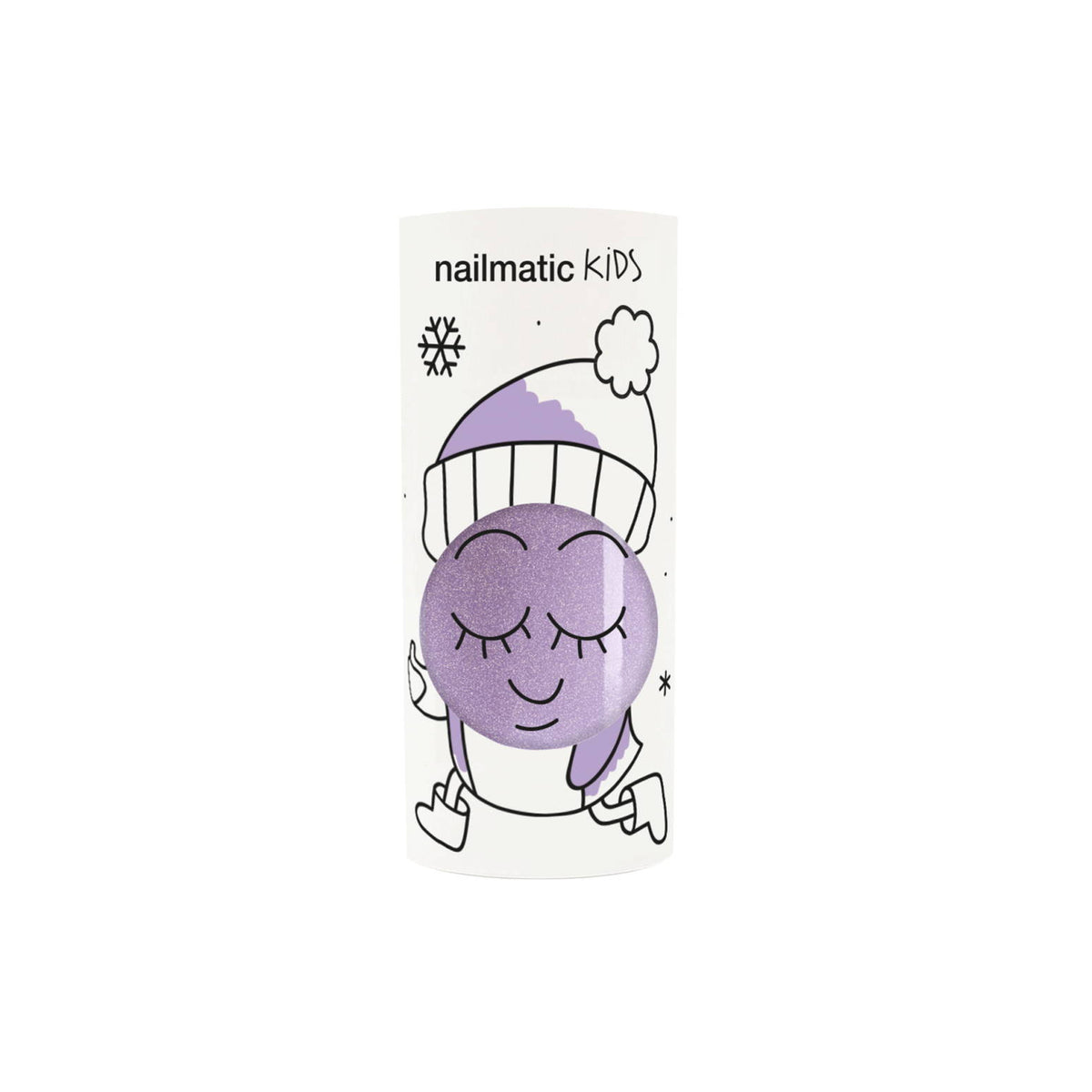 Lakier do Paznokci dla Dzieci Zmywalny Wodą - Nailmatic Piglou, Liliowy z Brokatem, 8 ml
