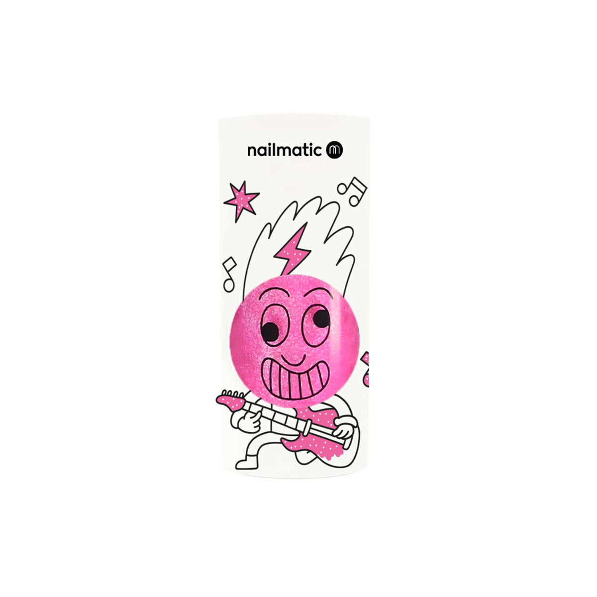 Lakier do Paznokci dla Dzieci Zmywalny Wodą - Nailmatic Pinky, Neonowy Róż z Brokatem, 8 ml