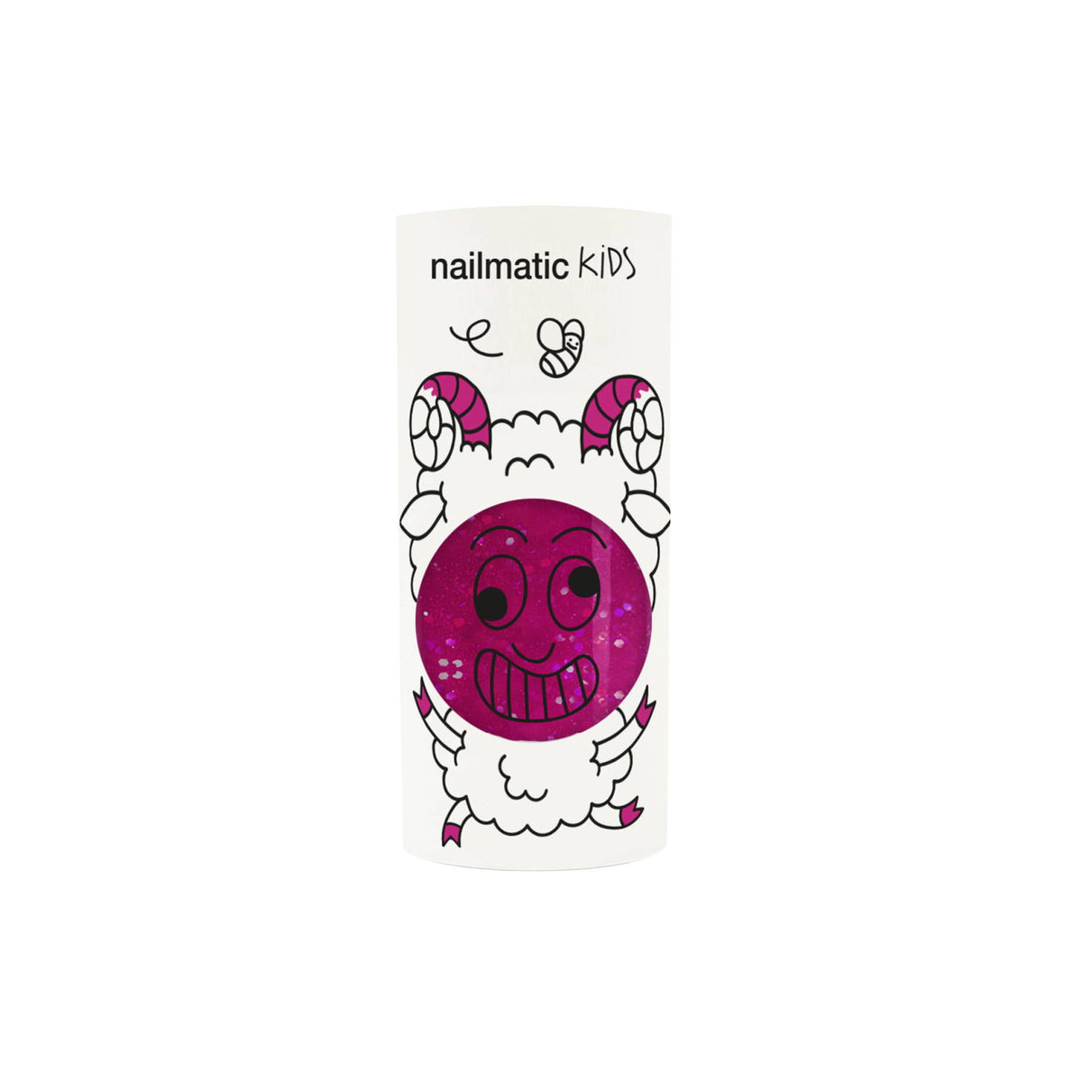 Lakier do Paznokci dla Dzieci Zmywalny Wodą - Nailmatic Sheepy, Różowy z Drobinkami, 8 ml