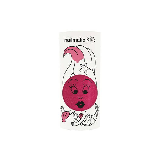 Lakier do Paznokci dla Dzieci Zmywalny Wodą - Nailmatic Sisi, Różowy z Brokatem, 8 ml