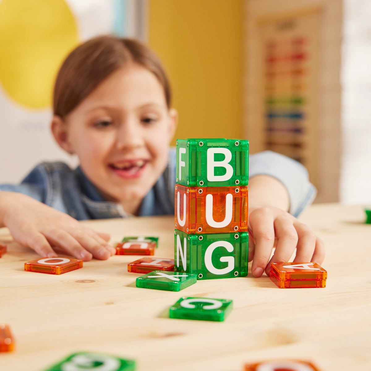 MAGNA-TILES® Klocki Magnetyczne LEARN Letters 56 el.