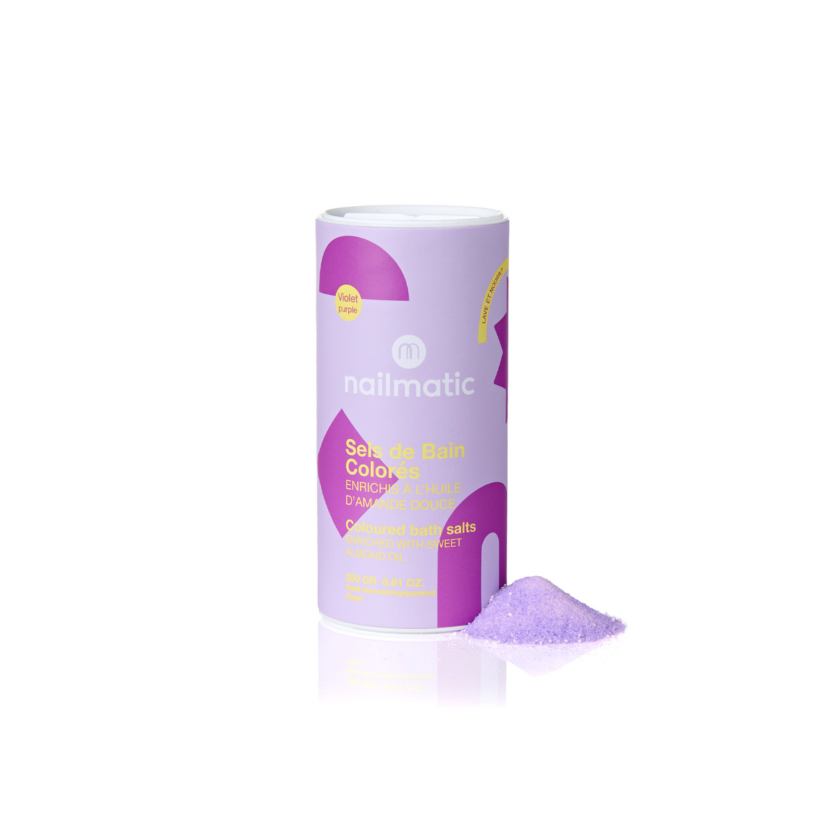 Musująca Sól do Kąpieli Barwiąca Wodę dla Dzieci - Nailmatic Splash, Fioletowa, 250 g
