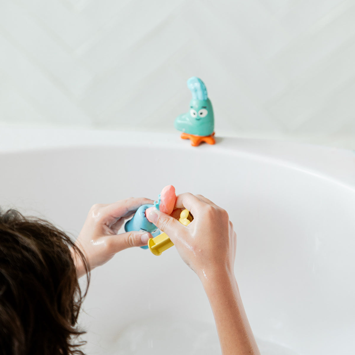Myjąca Ciastolina do Kąpieli dla Dzieci - Nailmatic Pataploof, Niebieska i Różowa + 2 Foremki