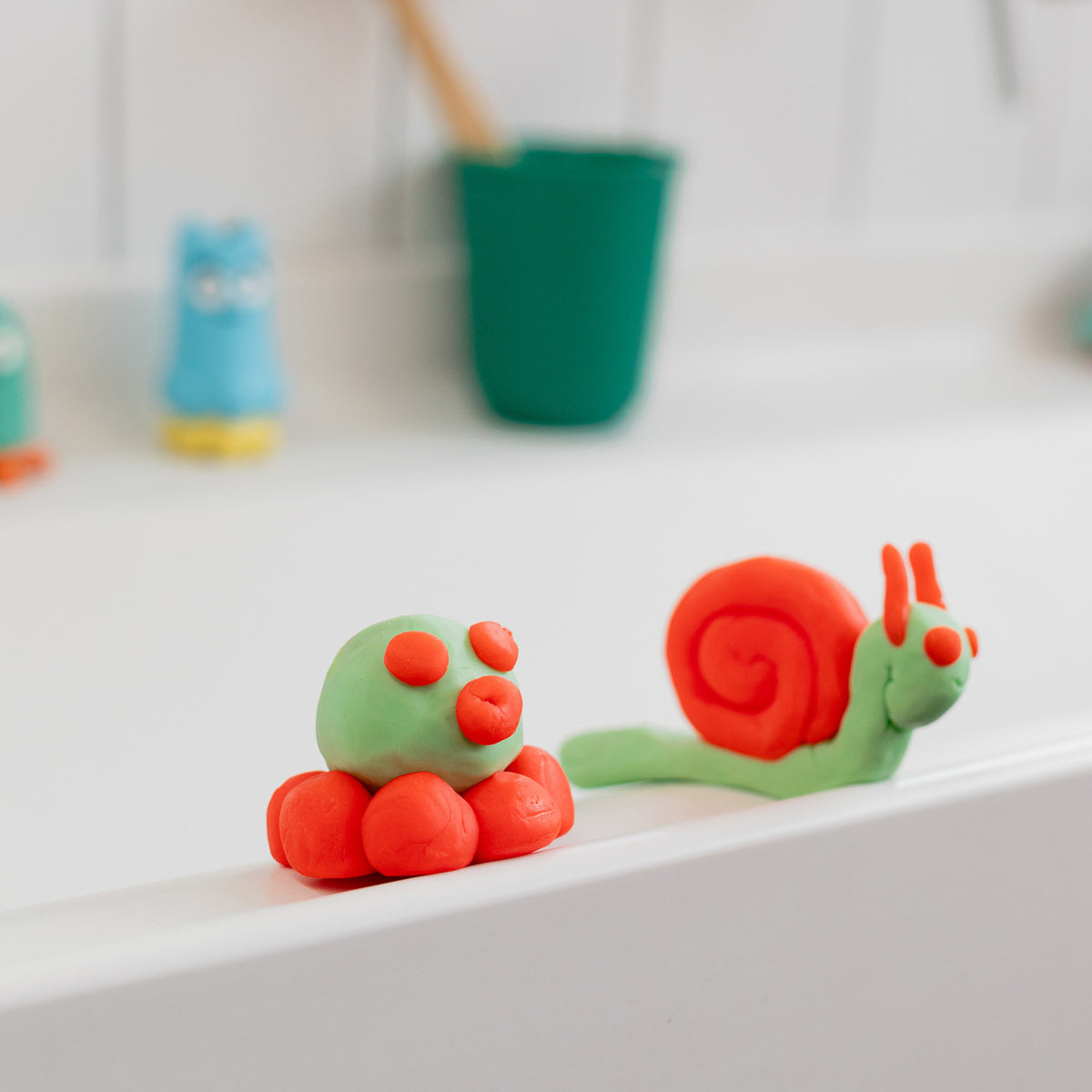 Myjąca Ciastolina do Kąpieli dla Dzieci - Nailmatic Pataploof, Zielona i Czerwona + Foremka Bloop