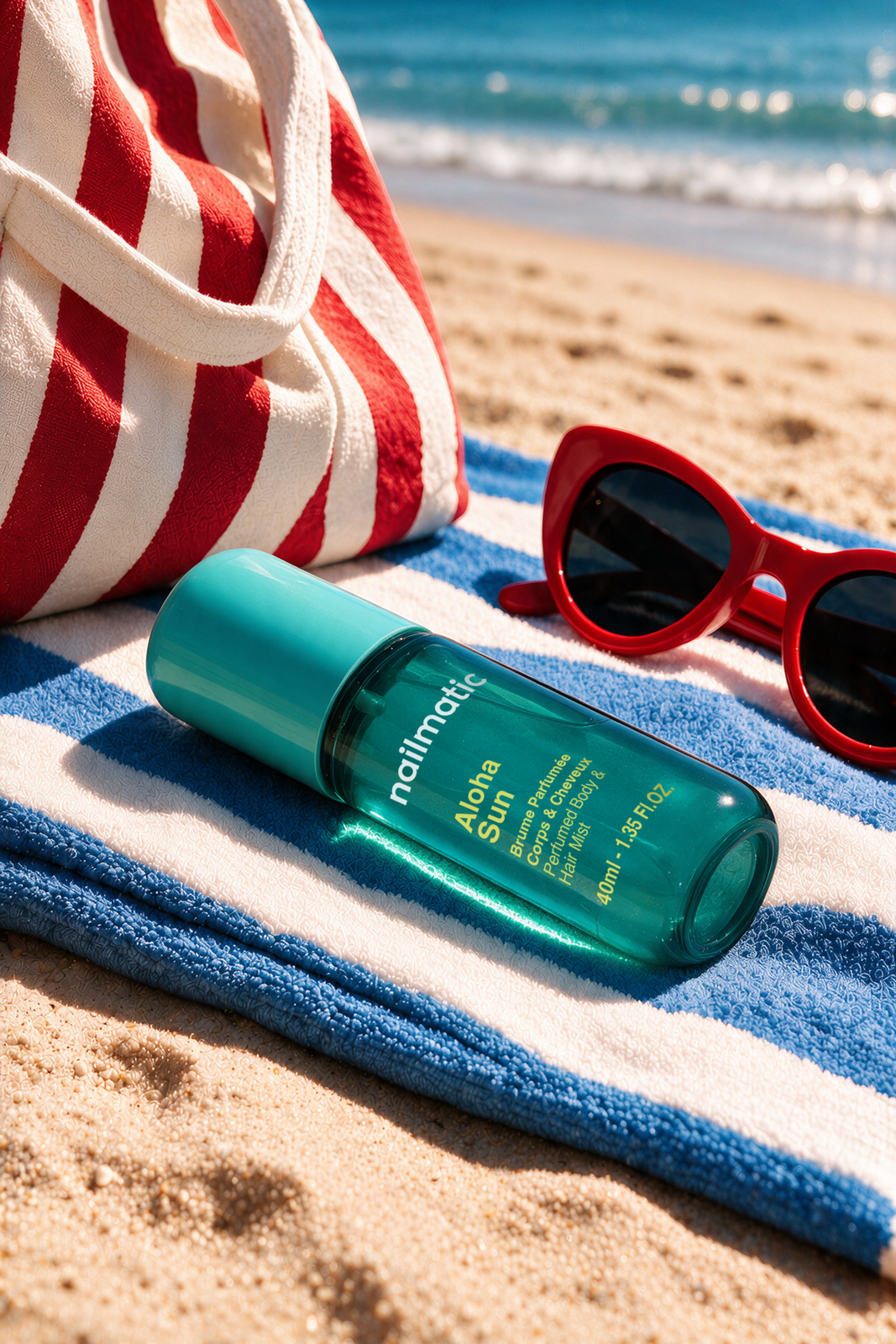 Perfumowana Mgiełka do Ciała i Włosów dla Dzieci - Nailmatic Aloha Sun, Kokos i Kwiaty Tropikalne, 40 ml