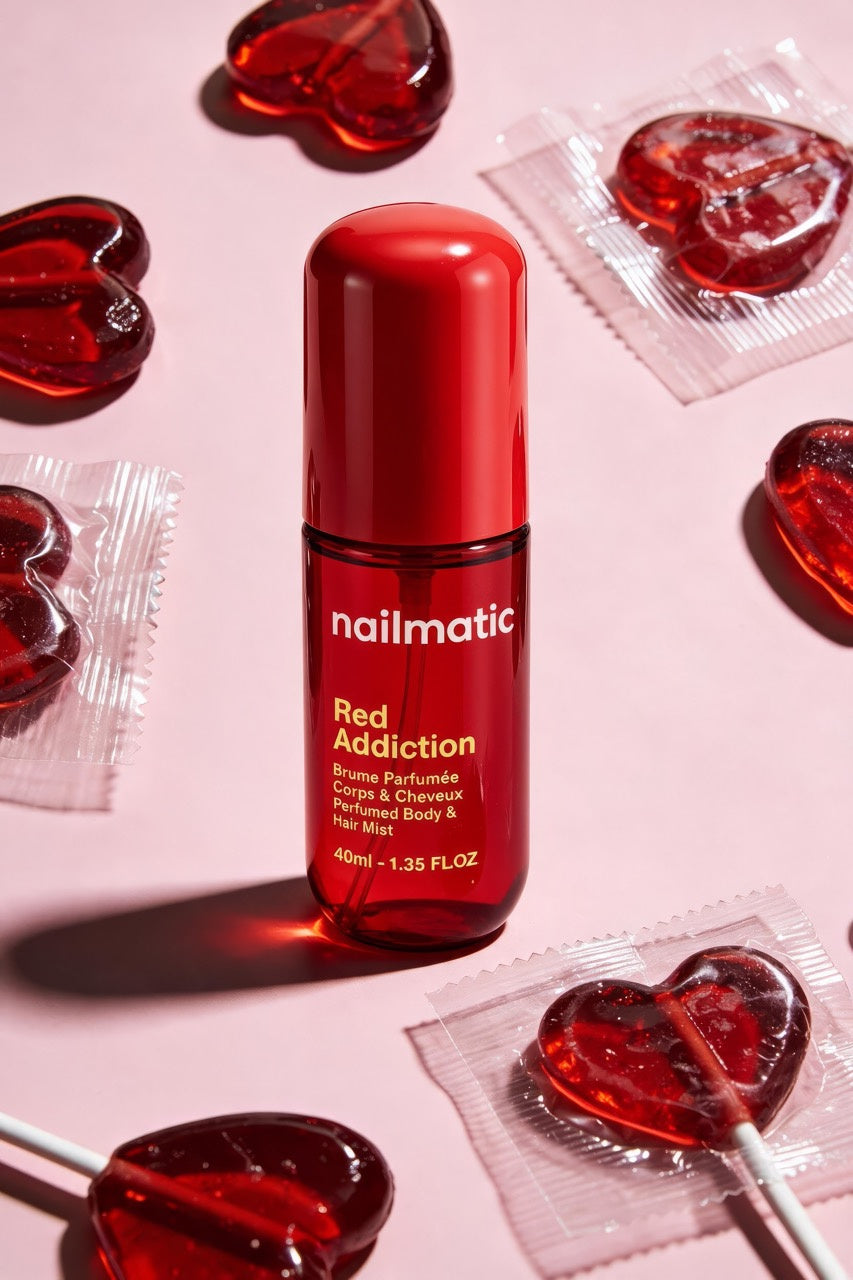 Perfumowana Mgiełka do Ciała i Włosów dla Dzieci - Nailmatic Red Addiction, Malina i Brzoskwinia, 40 ml