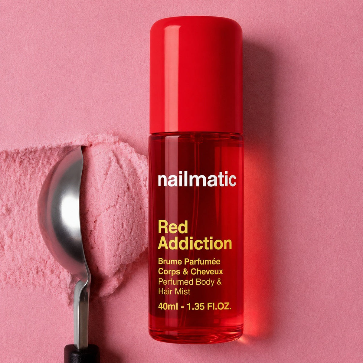 Perfumowana Mgiełka do Ciała i Włosów dla Dzieci - Nailmatic Red Addiction, Malina i Brzoskwinia, 40 ml