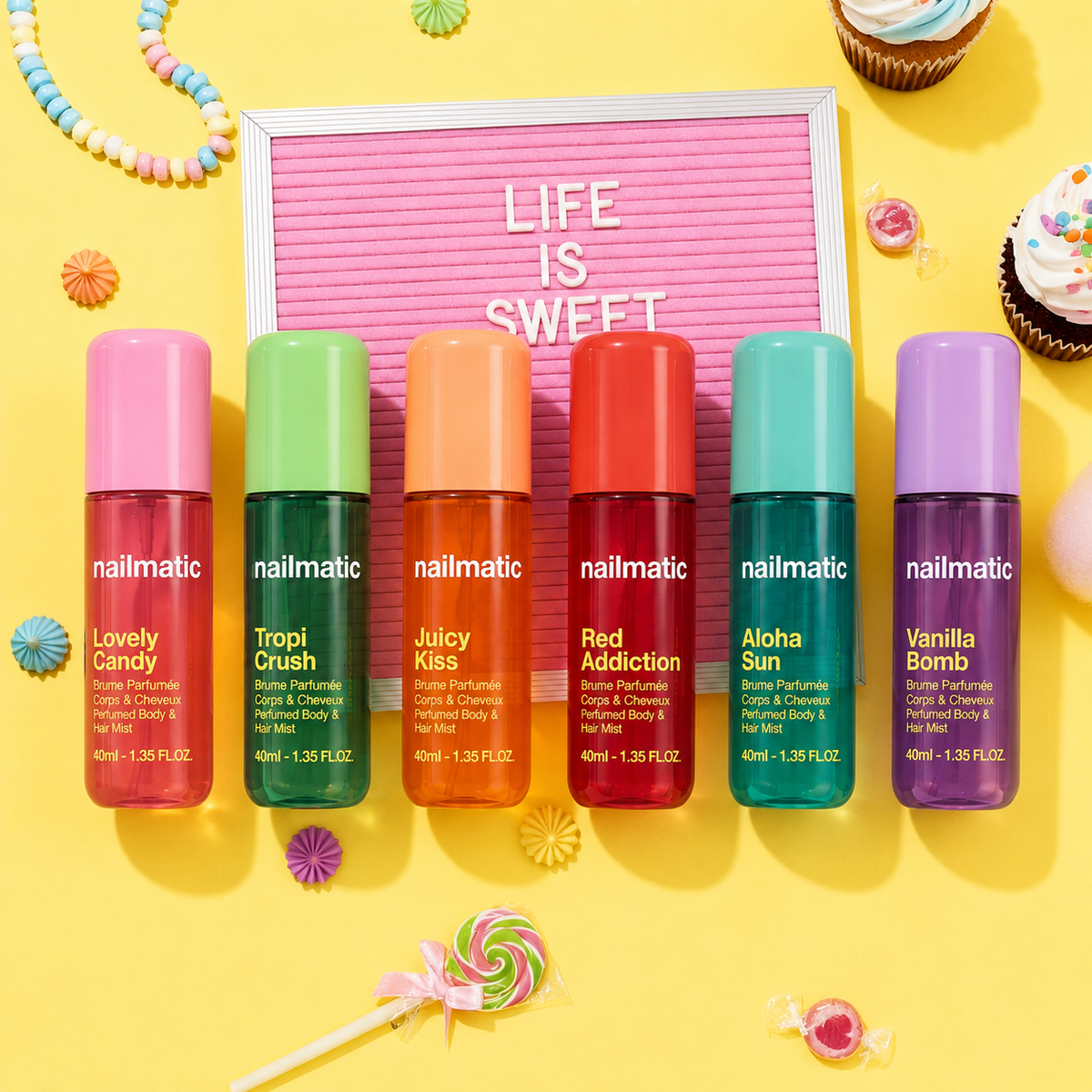 Perfumowana Mgiełka do Ciała i Włosów dla Dzieci - Nailmatic Tropi Crush, Owoce Tropikalne, 40 ml