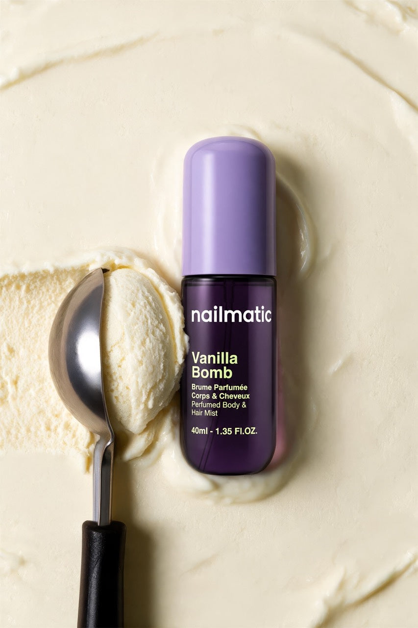 Perfumowana Mgiełka do Ciała i Włosów dla Dzieci - Nailmatic Vanilla Bomb, Wanilia i Karmel, 40 ml