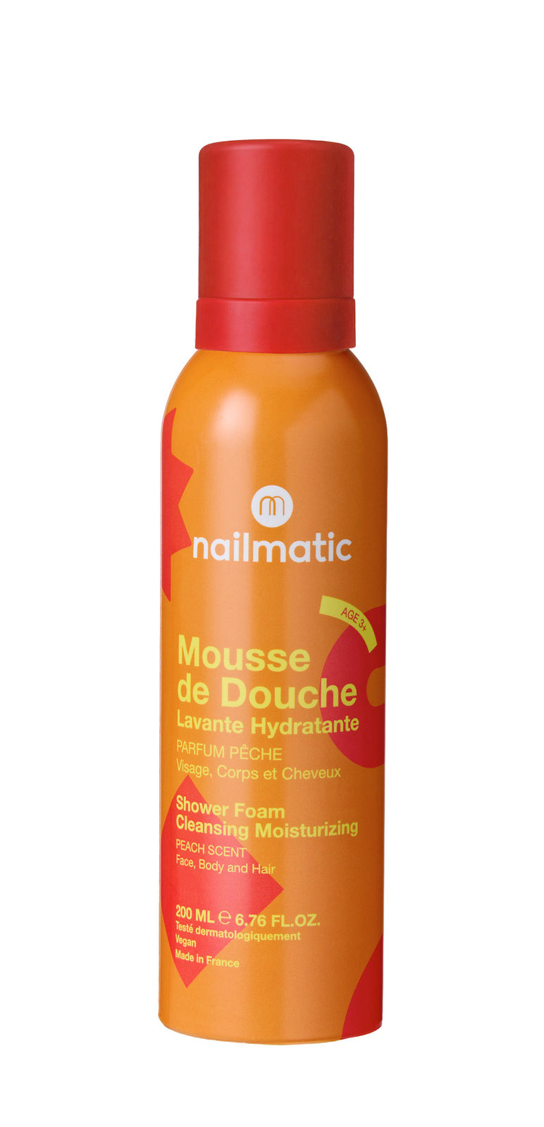 Pianka pod Prysznic dla Dzieci - Nailmatic, Brzoskwinia, 200 ml