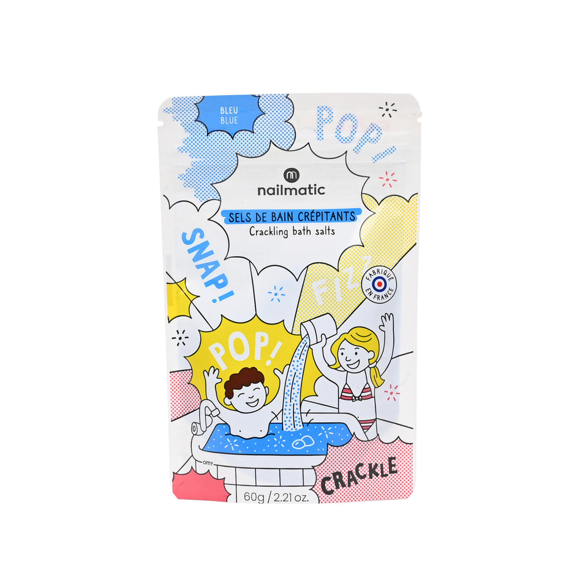 Strzelająca Sól do Kąpieli dla Dzieci, Niebieska - Nailmatic Crackling 60 g