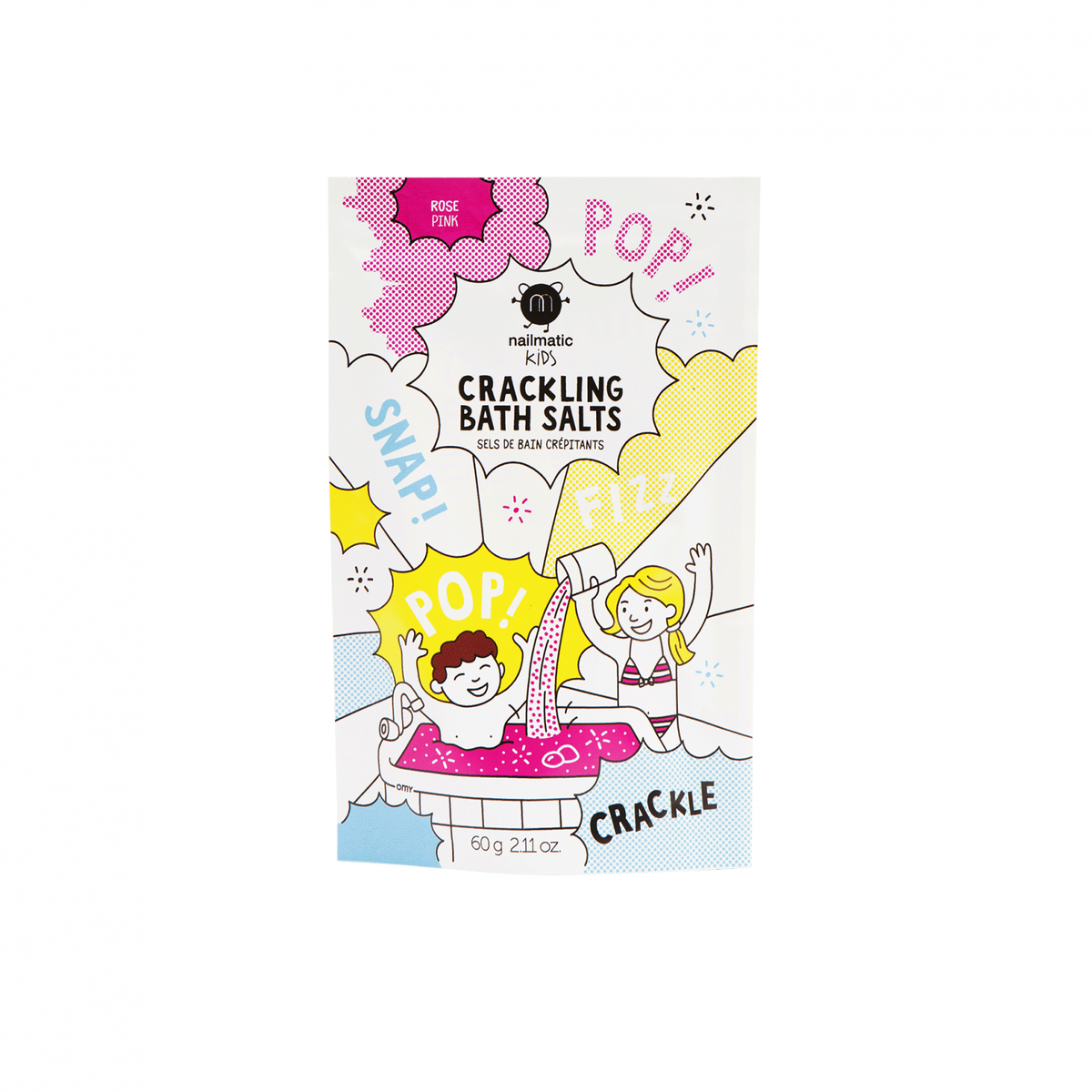 Strzelająca Sól do Kąpieli dla Dzieci, Różowa - Nailmatic Crackling 60 g