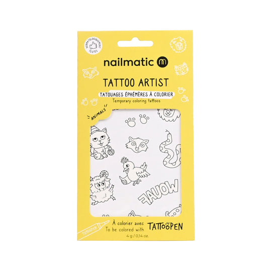 Tatuaże Tymczasowe do Kolorowania dla Dzieci, Zwięrzęta - Nailmatic Tattoo Artist