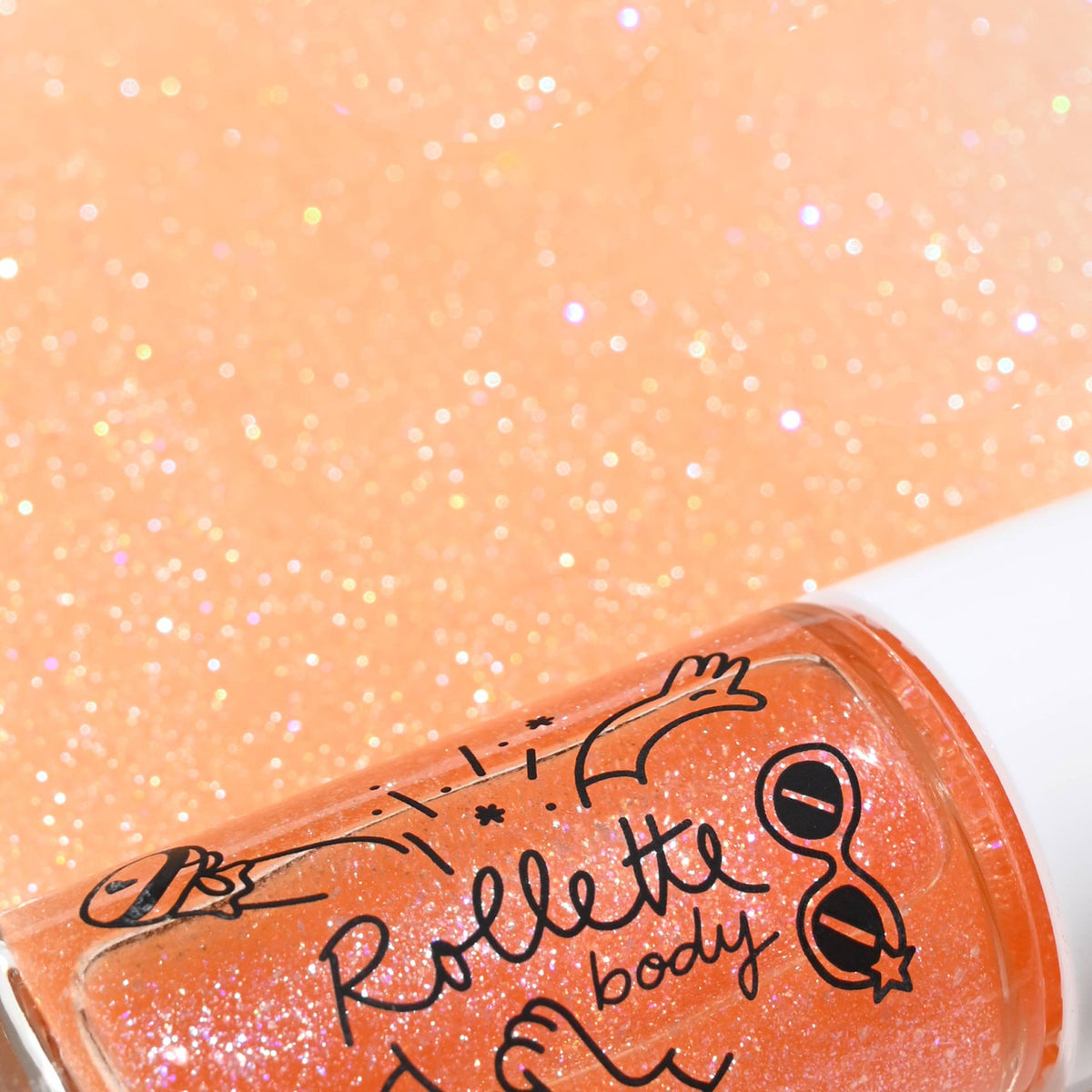 Żel z Brokatem do Ciała dla Dzieci Roll-on - Nailmatic Body Rollette, Brzoskwiniowy, 20 ml