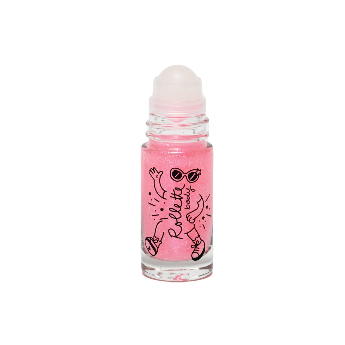 Żel z Brokatem do Ciała dla Dzieci Roll-on - Nailmatic Body Rollette, Malinowy, 20 ml