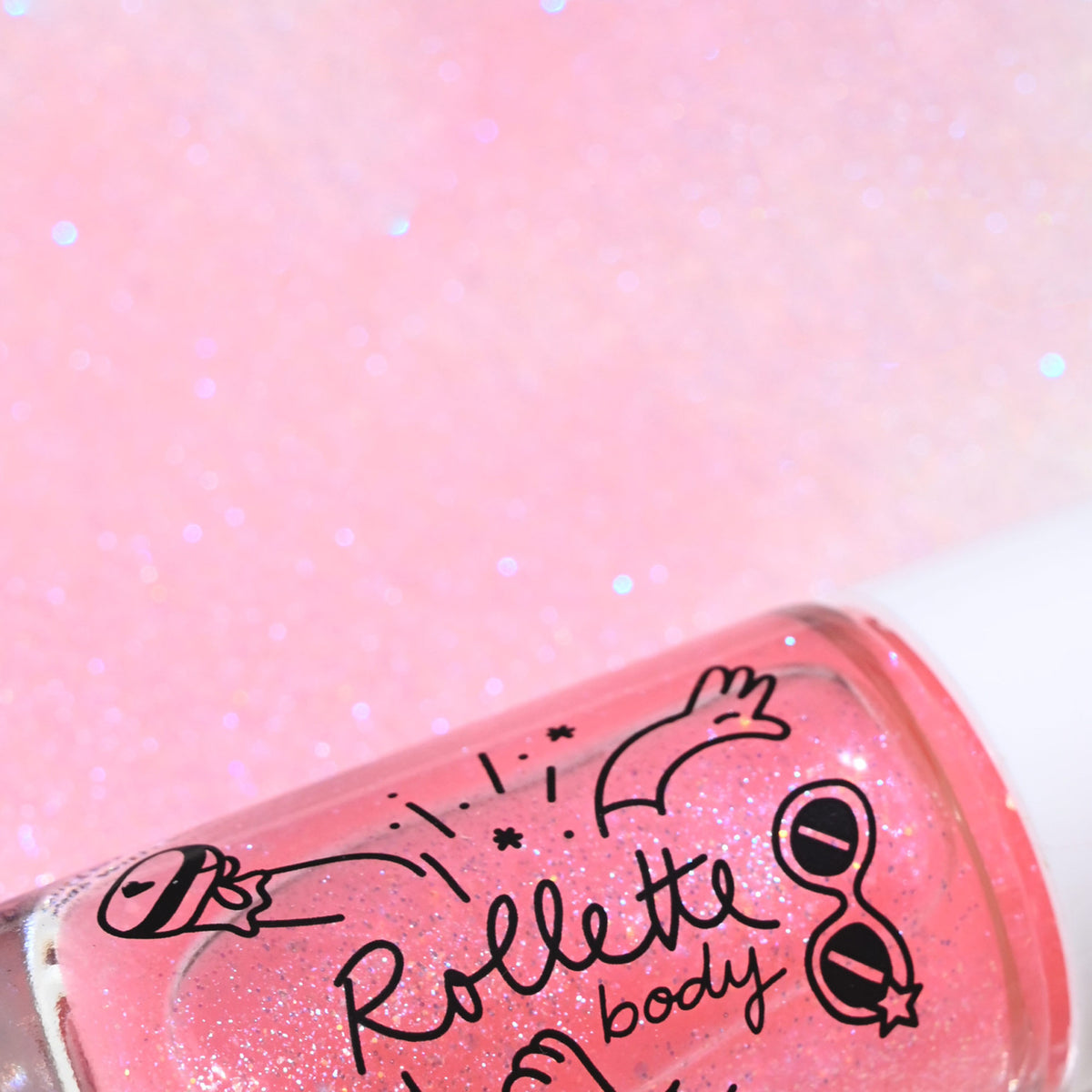 Żel z Brokatem do Ciała dla Dzieci Roll-on - Nailmatic Body Rollette, Malinowy, 20 ml