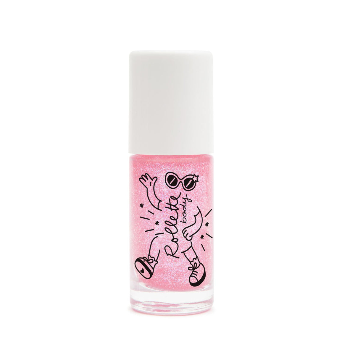 Żel z Brokatem do Ciała dla Dzieci Roll-on - Nailmatic Body Rollette, Malinowy, 20 ml