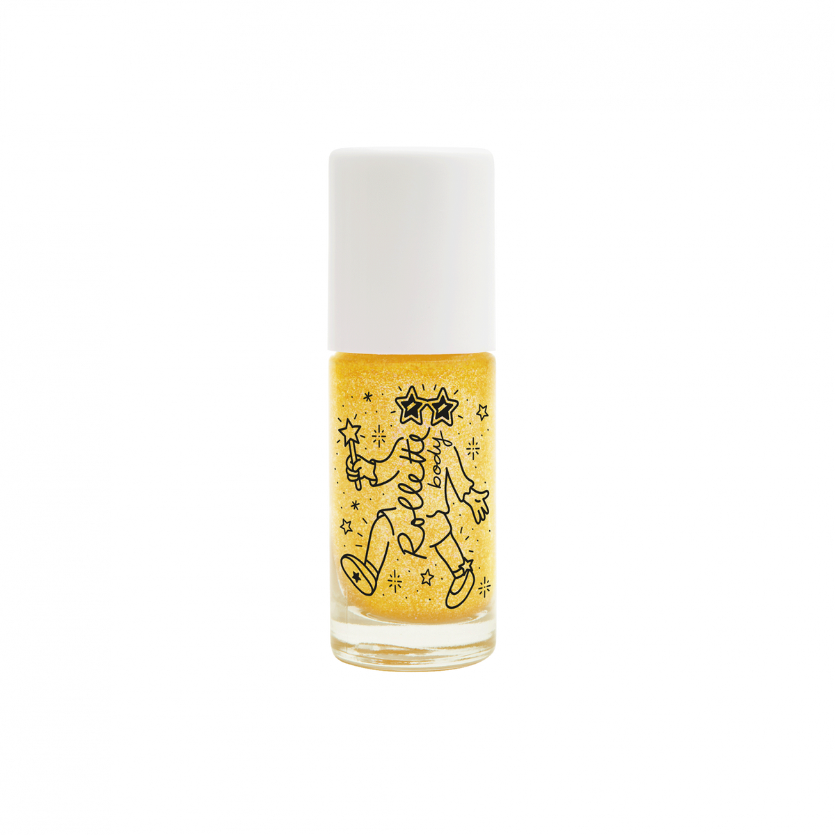 Żel z Brokatem do Ciała dla Dzieci Roll-on - Nailmatic Body Rollette, Złoty, 20 ml