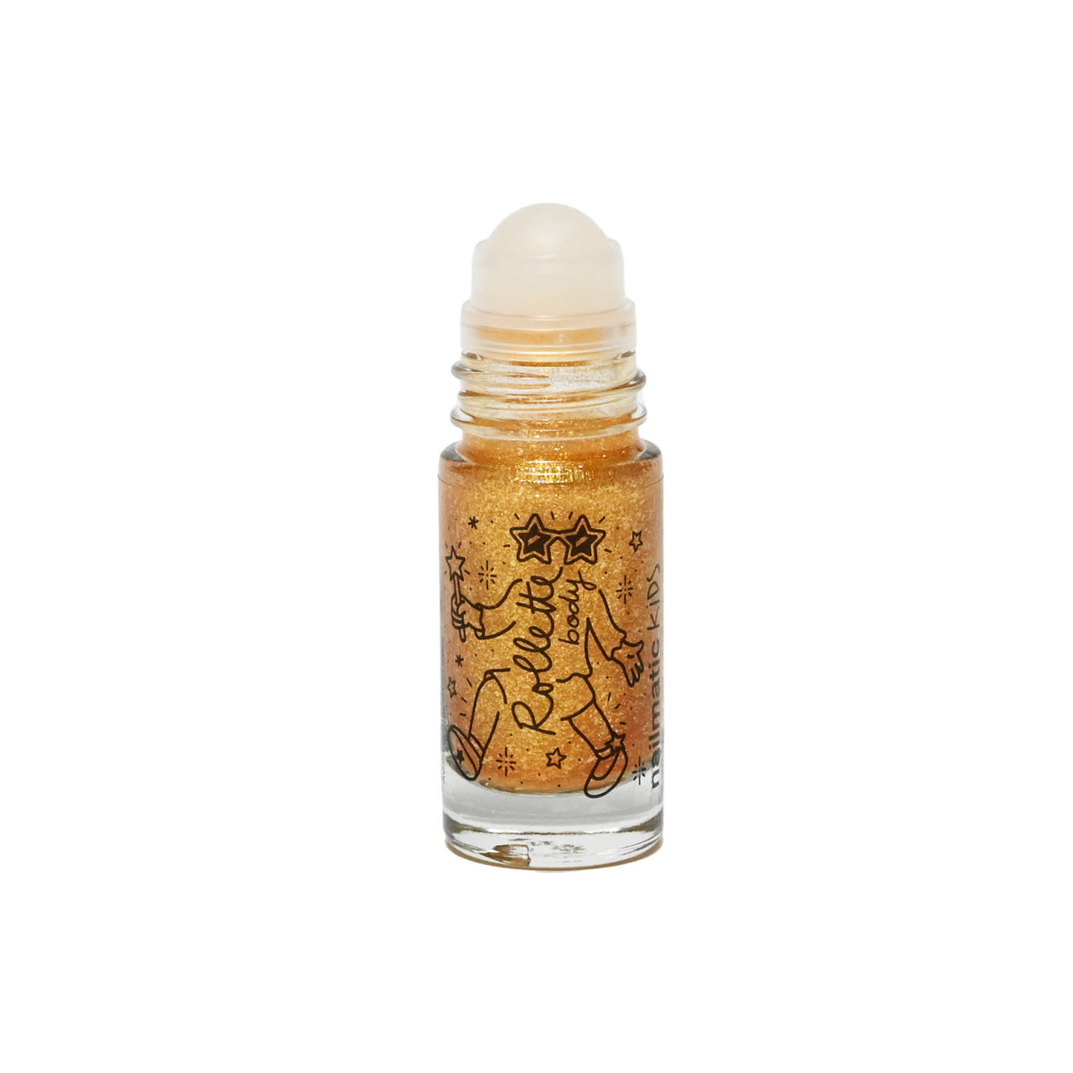 Żel z Brokatem do Ciała dla Dzieci Roll-on - Nailmatic Body Rollette, Złoty, 20 ml