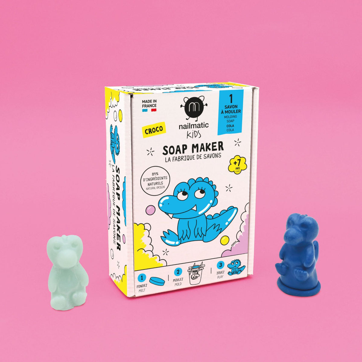 Zestaw DIY do Robienia Mydełka dla Dzieci - Nailmatic Croco Soap Maker, Krokodyl o Zapachu Coli
