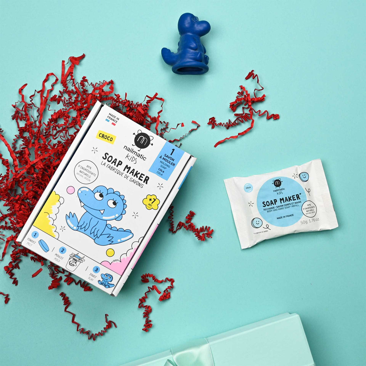 Zestaw DIY do Robienia Mydełka dla Dzieci - Nailmatic Croco Soap Maker, Krokodyl o Zapachu Coli