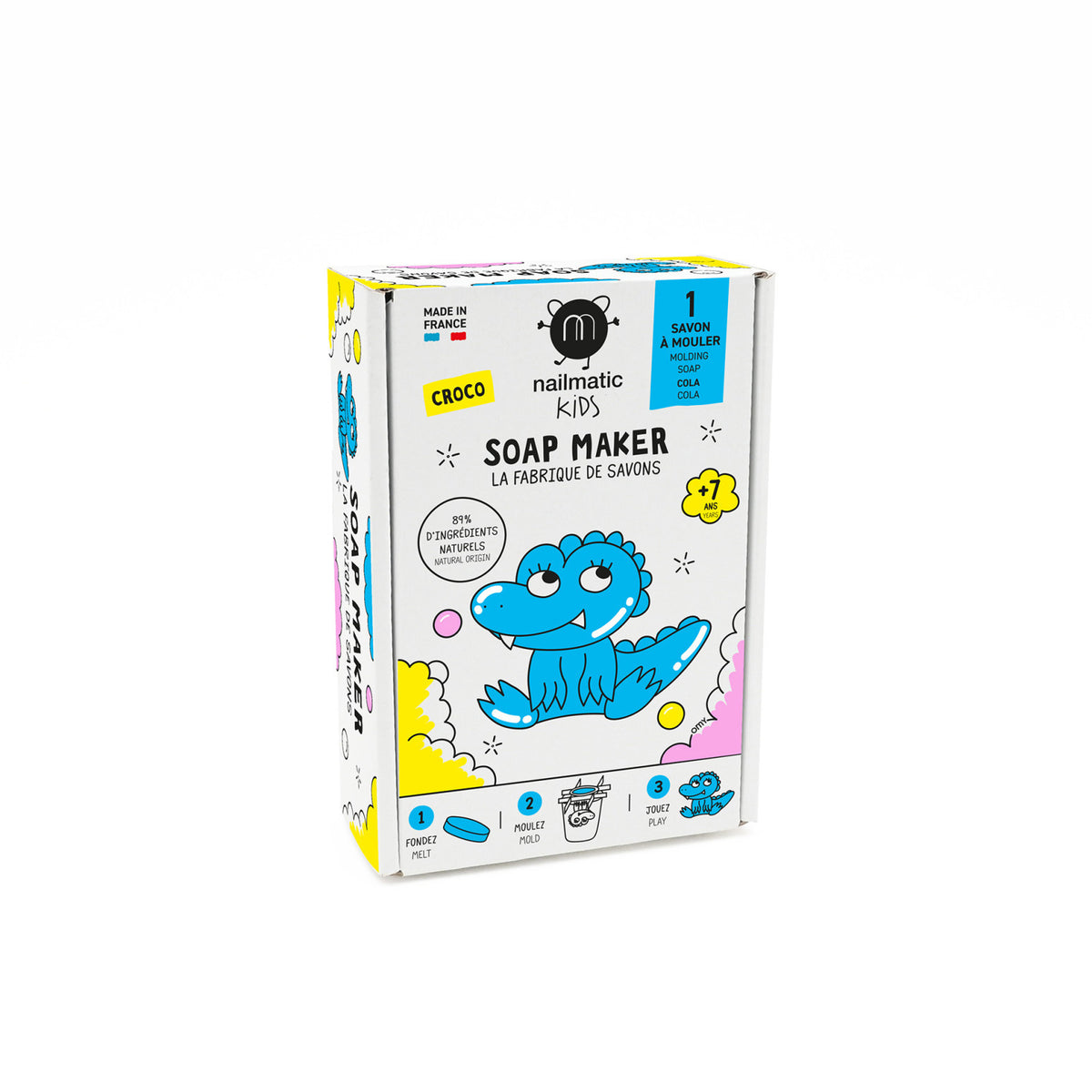 Zestaw DIY do Robienia Mydełka dla Dzieci - Nailmatic Croco Soap Maker, Krokodyl o Zapachu Coli