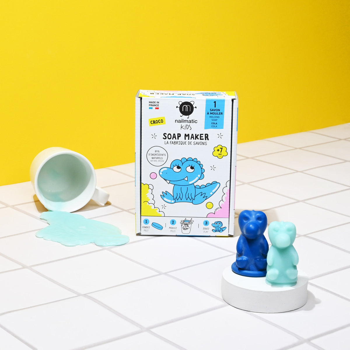 Zestaw DIY do Robienia Mydełka dla Dzieci - Nailmatic Croco Soap Maker, Krokodyl o Zapachu Coli