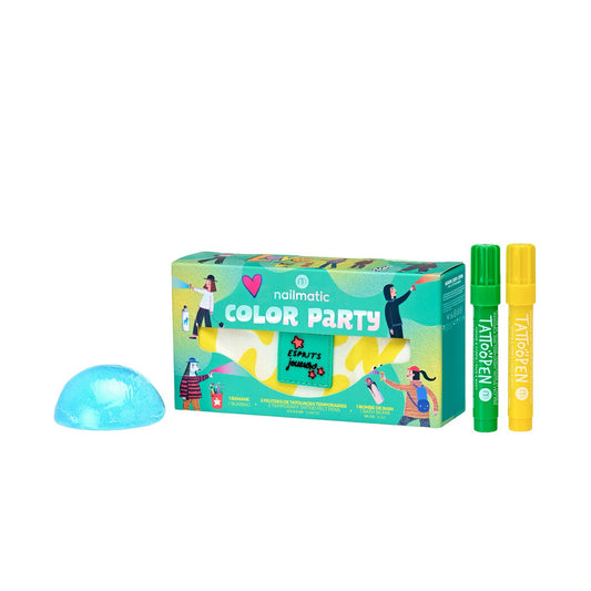 Zestaw Prezentowy dla Dzieci z Nerką - Nailmatic Color Party, Markery do Ciała i Kula do Kąpieli