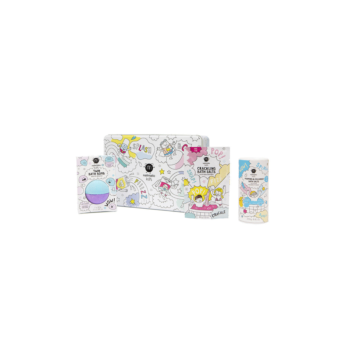 Zestaw Prezentowy do Kąpieli dla Dzieci - Nailmatic Bubble Bath Box, Sole i Kula do Kąpieli, 3 szt.