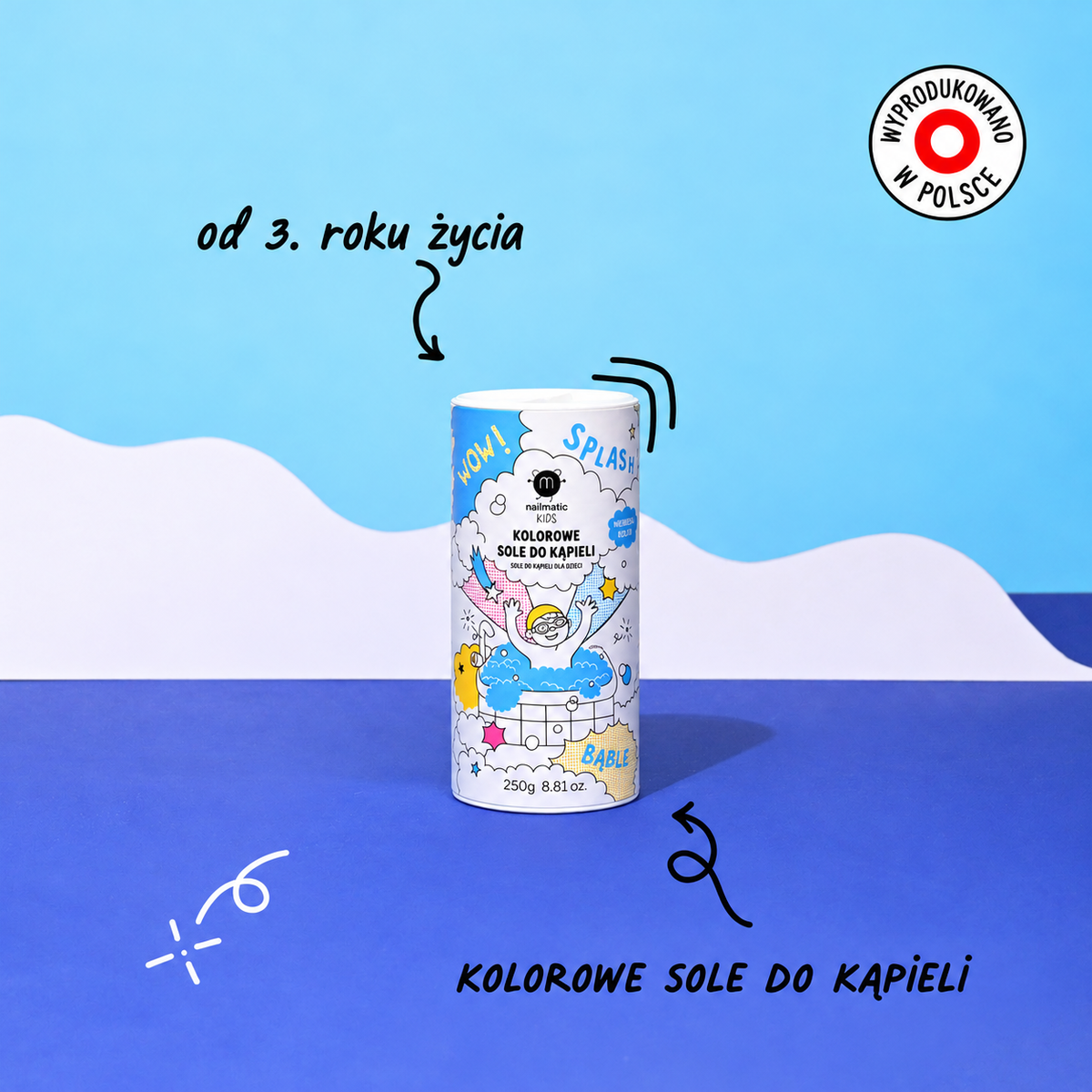 Zestaw Prezentowy do Kąpieli dla Dzieci - Nailmatic Bubble Bath Box, Sole i Kula do Kąpieli, 3 szt.