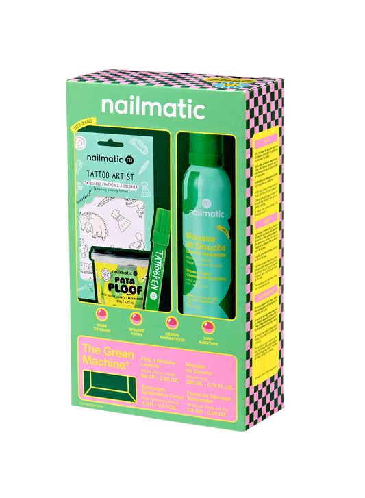 Zestaw Prezentowy do Kąpieli dla Dzieci - Nailmatic The Color Machine Green, Zielony, 4 szt.