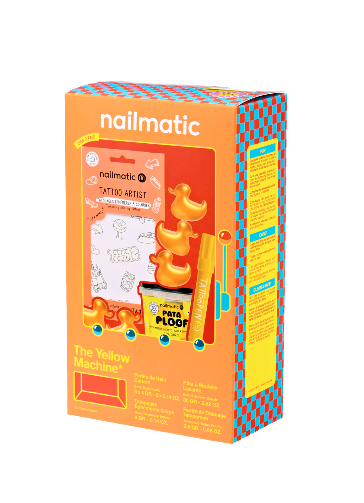 Zestaw Prezentowy do Kąpieli dla Dzieci - Nailmatic The Color Machine Yellow, Żółty, 4 szt.
